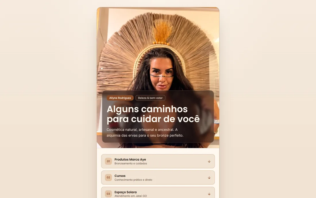 Página inicial do site Allyne Rodrigues