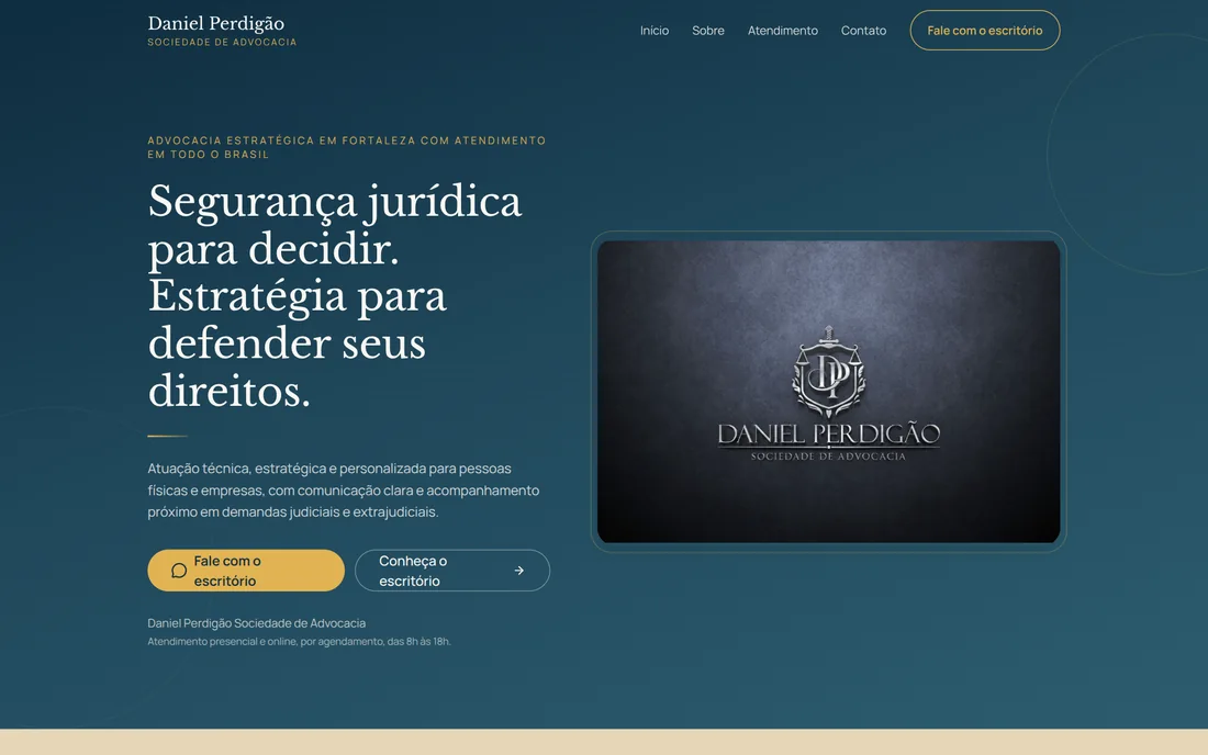 Página inicial de Daniel Perdigão Sociedade de Advocacia